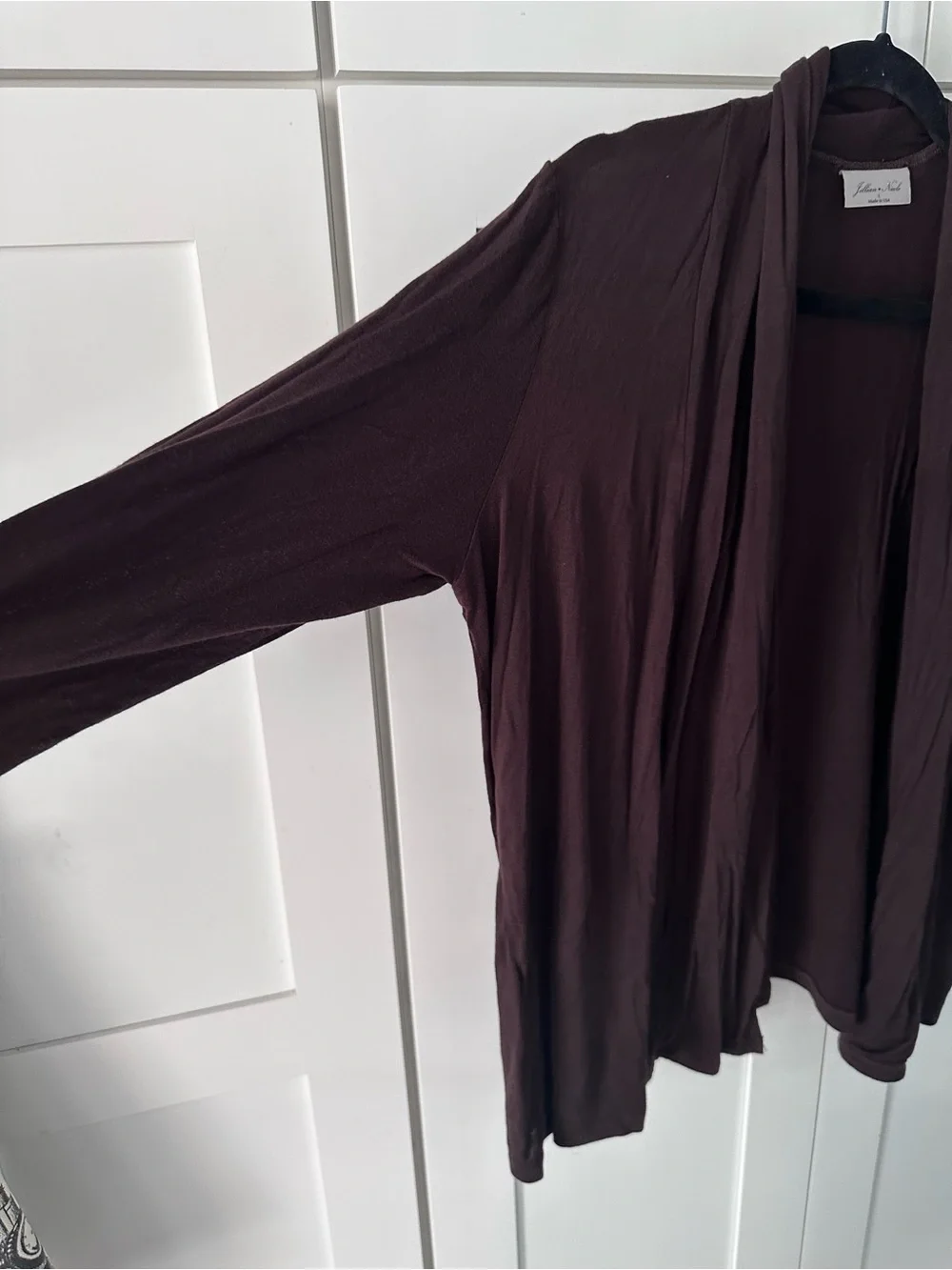 Eileen Fisher brown Open Drape Front Cardigan